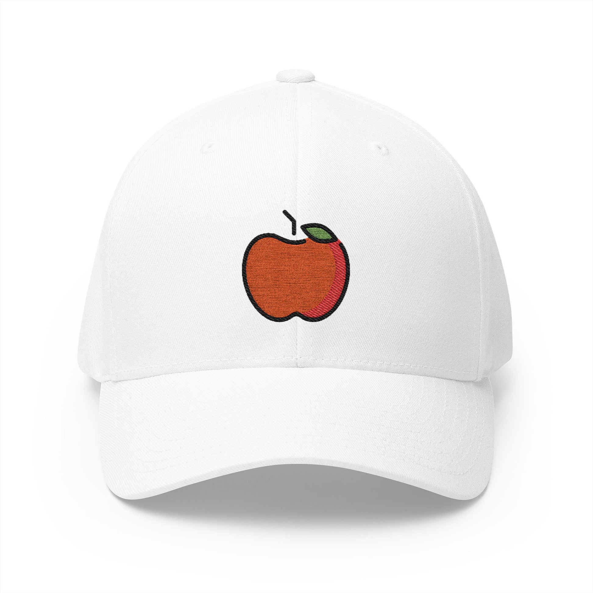 Red Apple Emoji White Cap – Premium by Capmoji