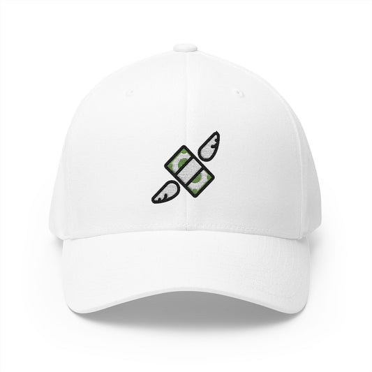 Money With Wings Emoji White Cap – Premium by Capmoji
