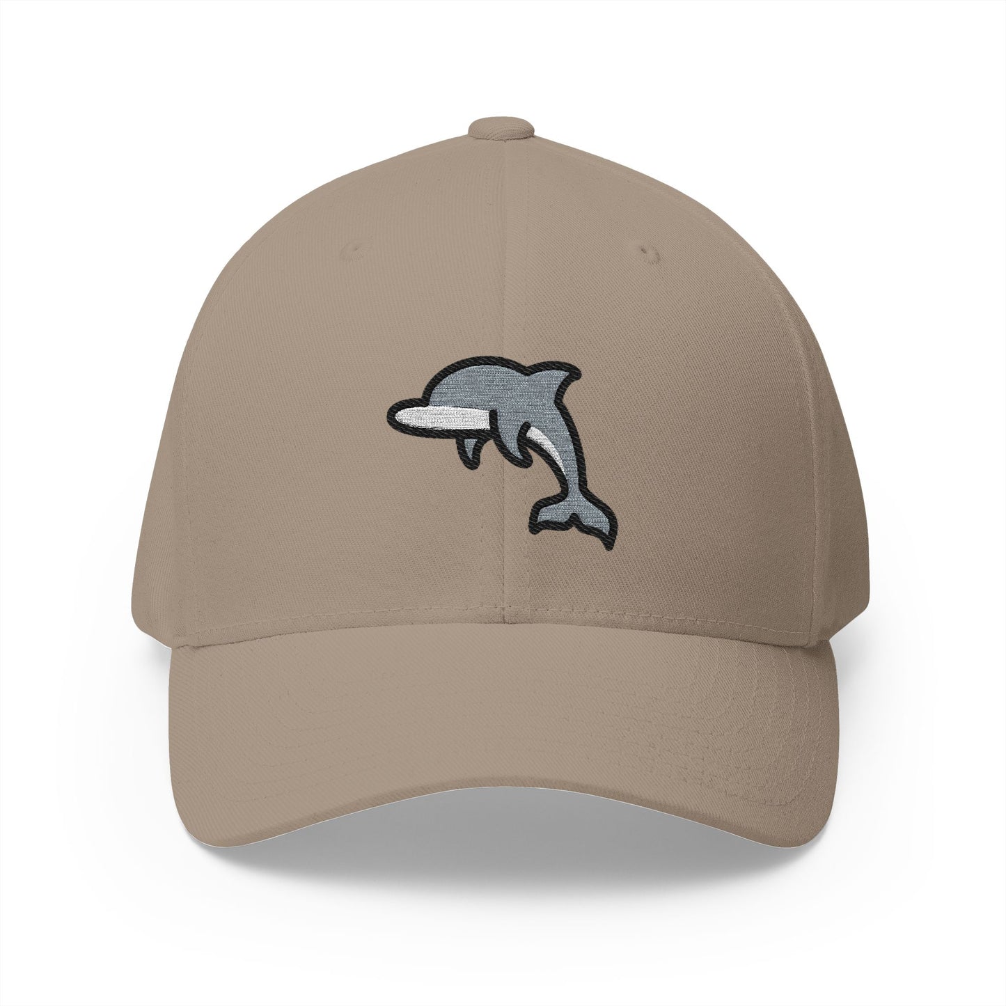 Dolphin Emoji Khaki Cap – Premium by Capmoji