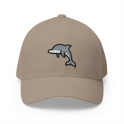 Dolphin Emoji Khaki Cap – Premium by Capmoji