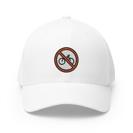 No Bicycles Emoji White Cap – Premium by Capmoji