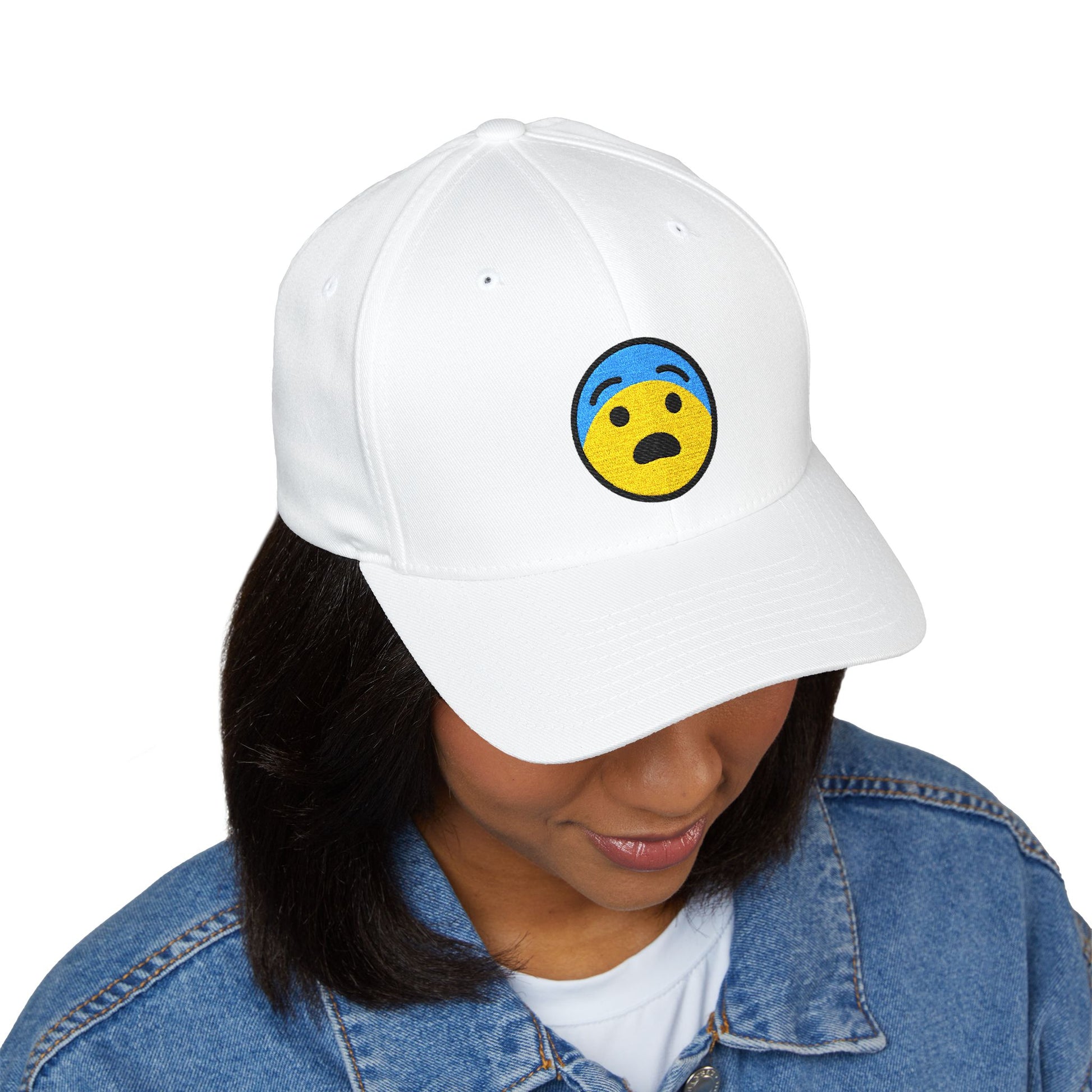 Fearful Face Emoji Cap – Premium by Capmoji