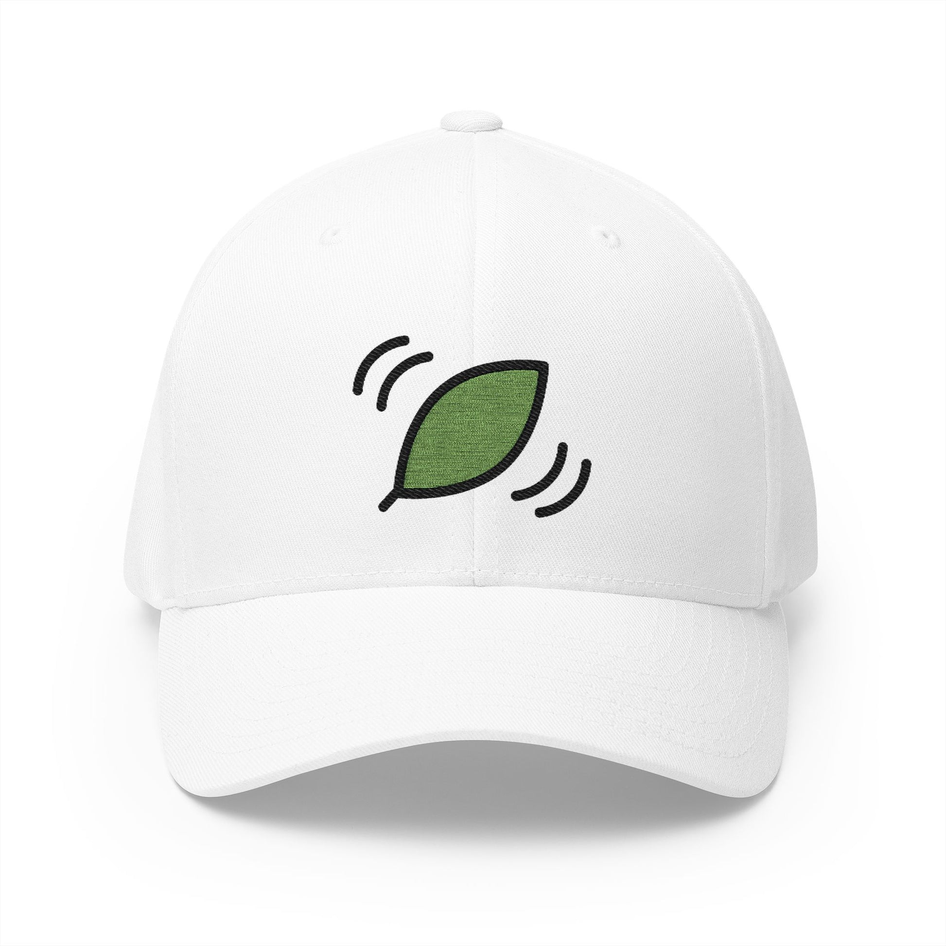 Leaf Fluttering In Wind Emoji White Cap – Premium by Capmoji