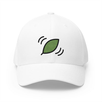 Leaf Fluttering In Wind Emoji White Cap – Premium by Capmoji