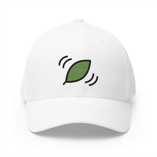 Leaf Fluttering In Wind Emoji White Cap – Premium by Capmoji
