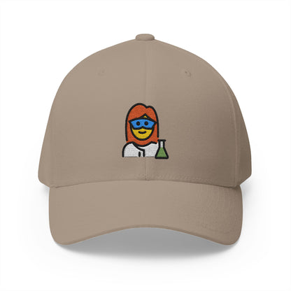 Woman Scientist Emoji Khaki Cap – Premium by Capmoji