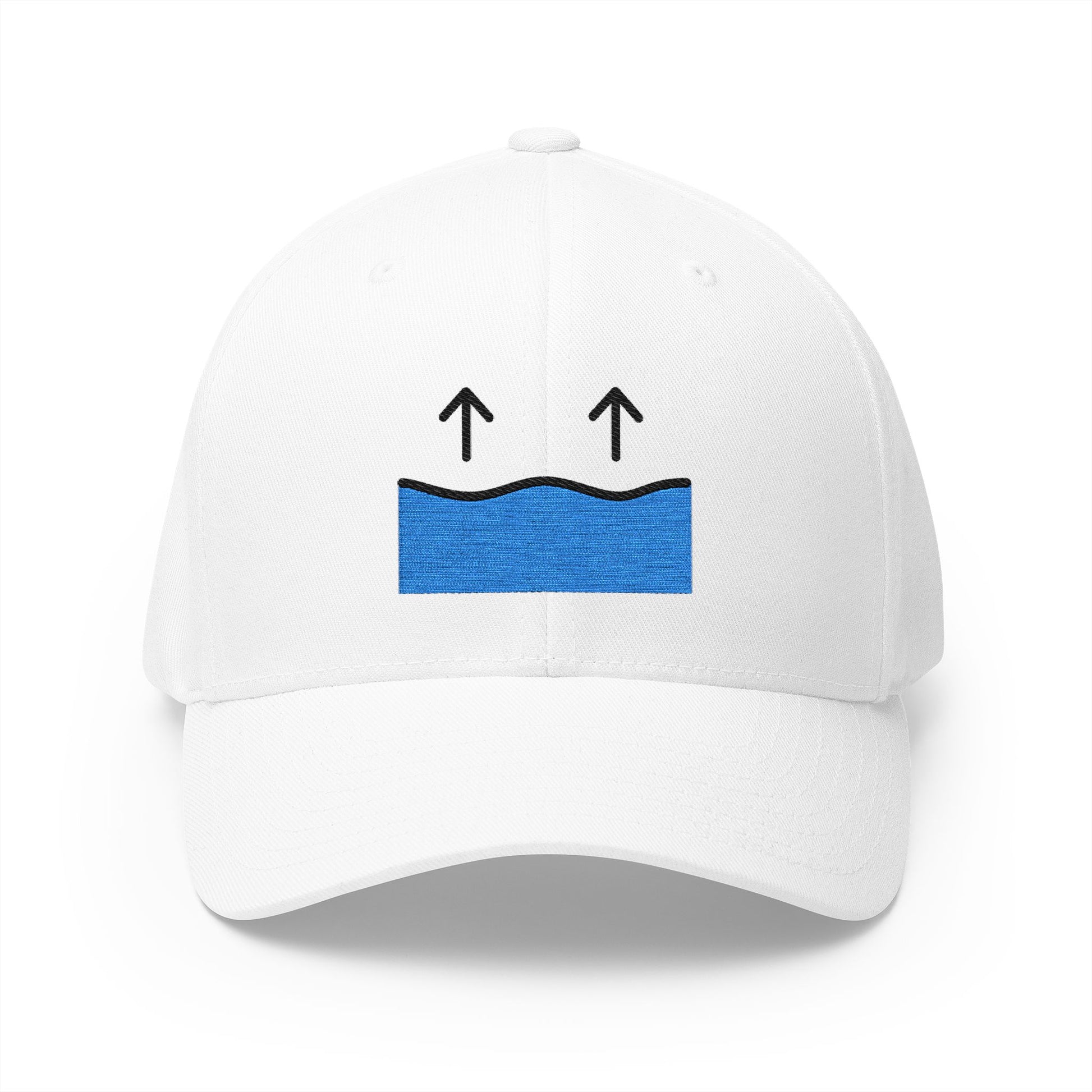 Sea Level Rise Emoji White Cap – Premium by Capmoji