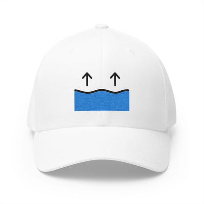 Sea Level Rise Emoji White Cap – Premium by Capmoji