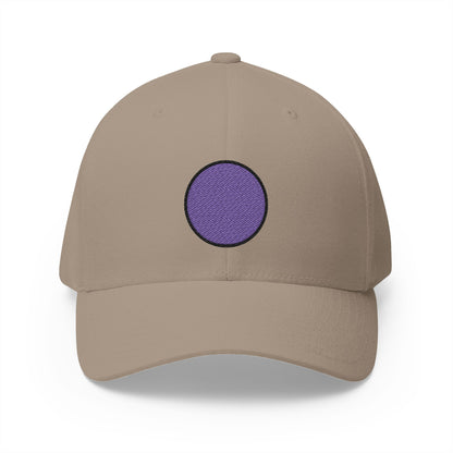 Purple Circle Emoji Khaki Cap – Premium by Capmoji