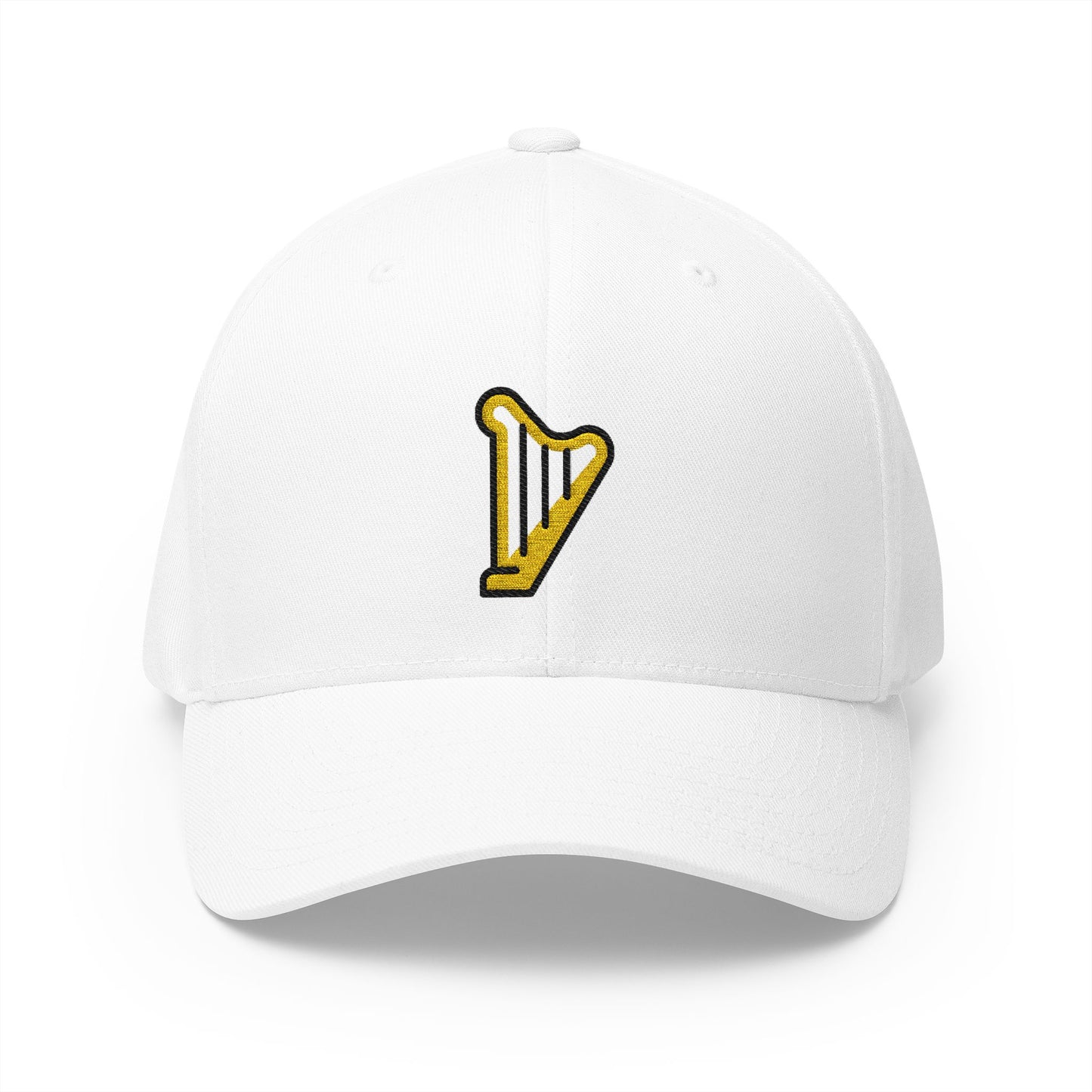 Harp Emoji White Cap – Premium by Capmoji