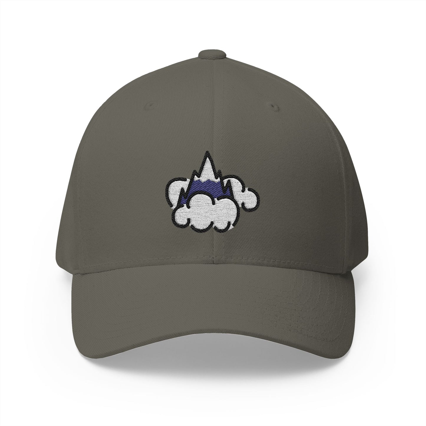 Foggy Mountain Emoji Olive Cap – Premium by Capmoji
