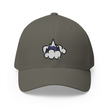 Foggy Mountain Emoji Olive Cap – Premium by Capmoji