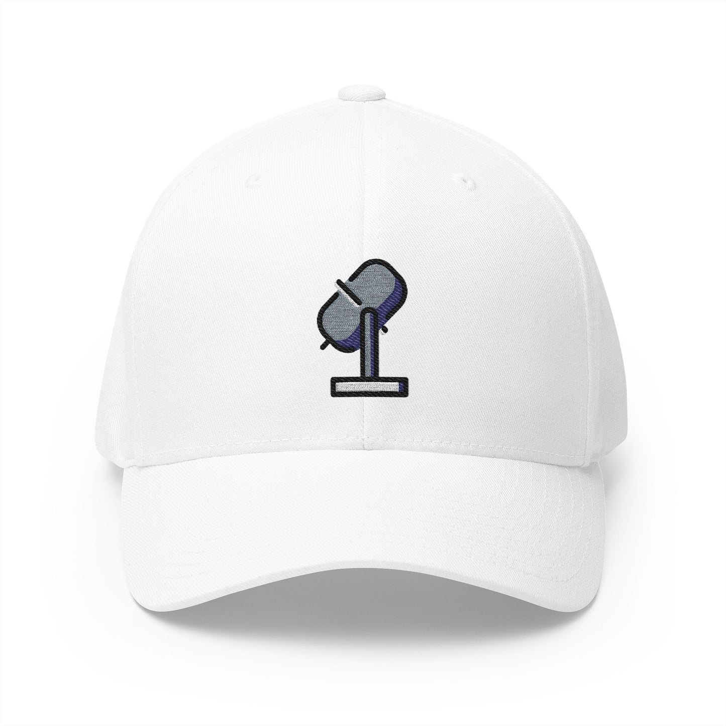 Studio Microphone Emoji White Cap – Premium by Capmoji