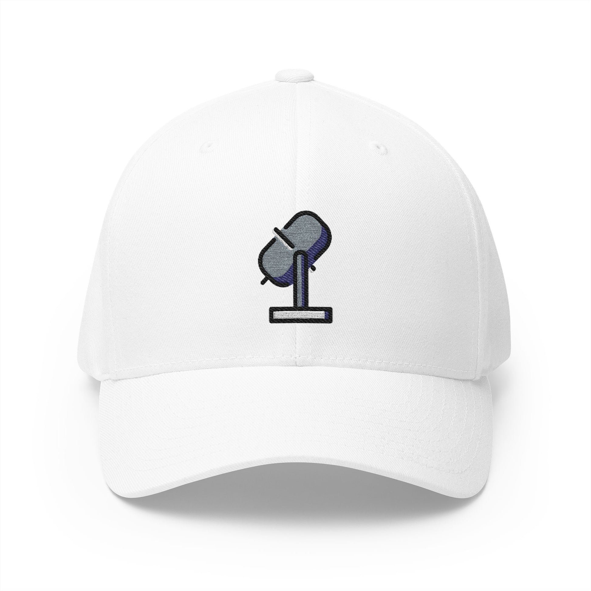 Studio Microphone Emoji White Cap – Premium by Capmoji