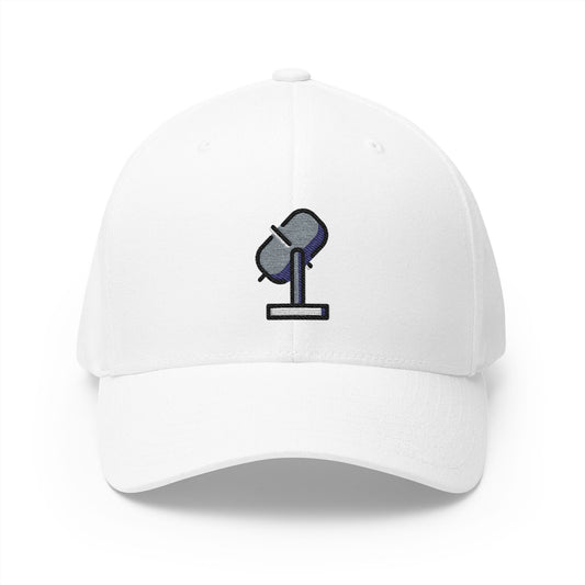 Studio Microphone Emoji White Cap – Premium by Capmoji
