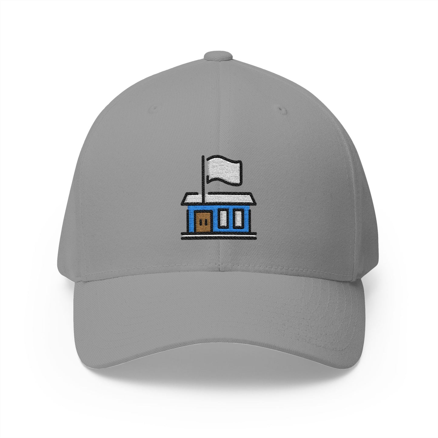 Flagged Building Emoji Grey Cap – Premium by Capmoji