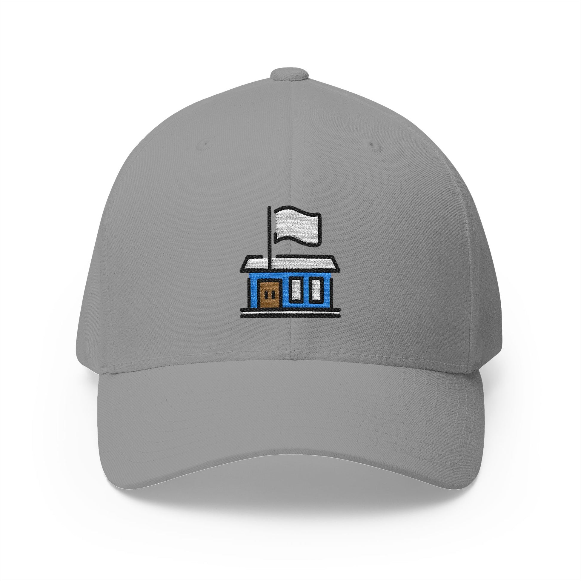 Flagged Building Emoji Grey Cap – Premium by Capmoji
