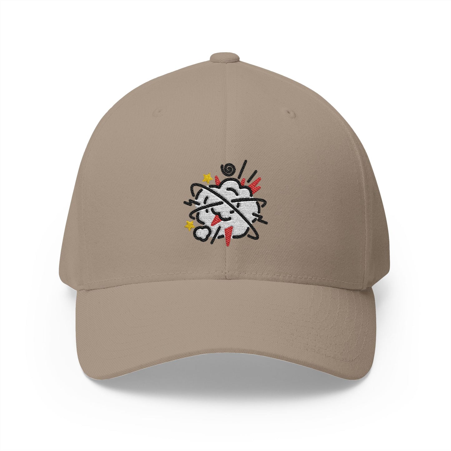 Fight Cloud Emoji Khaki Cap – Premium by Capmoji