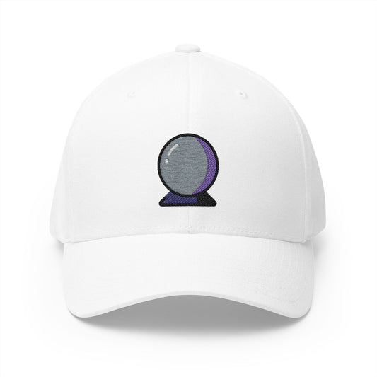 Crystal Ball Emoji White Cap – Premium by Capmoji