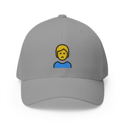 Person Frowning Emoji Grey Cap – Premium by Capmoji