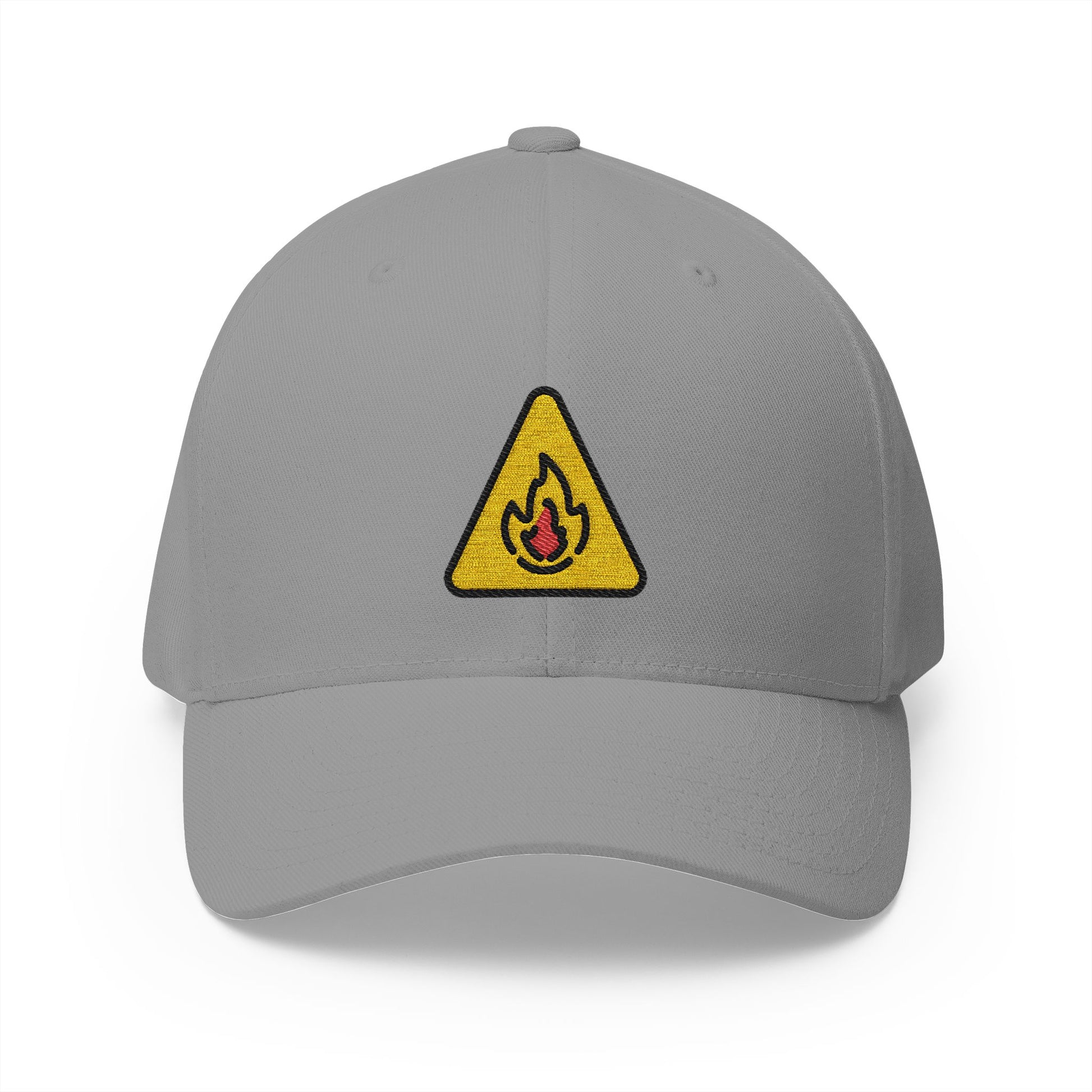 Warning Fire Emoji Grey Cap – Premium by Capmoji