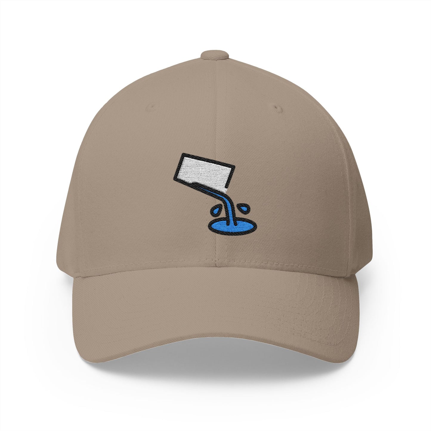 Pouring Liquid Emoji Khaki Cap – Premium by Capmoji