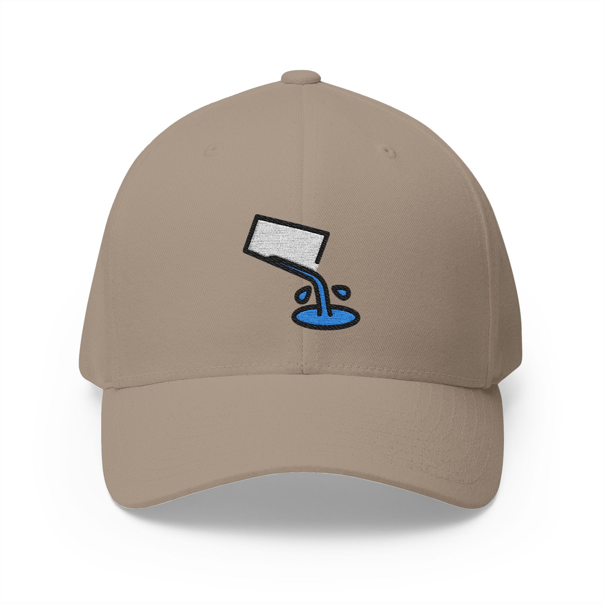 Pouring Liquid Emoji Khaki Cap – Premium by Capmoji