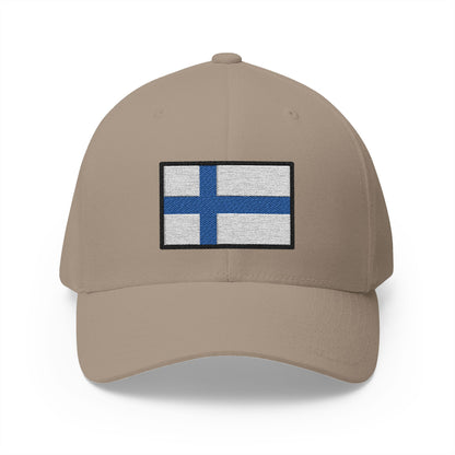 Flag: Finland Emoji Khaki Cap – Premium by Capmoji