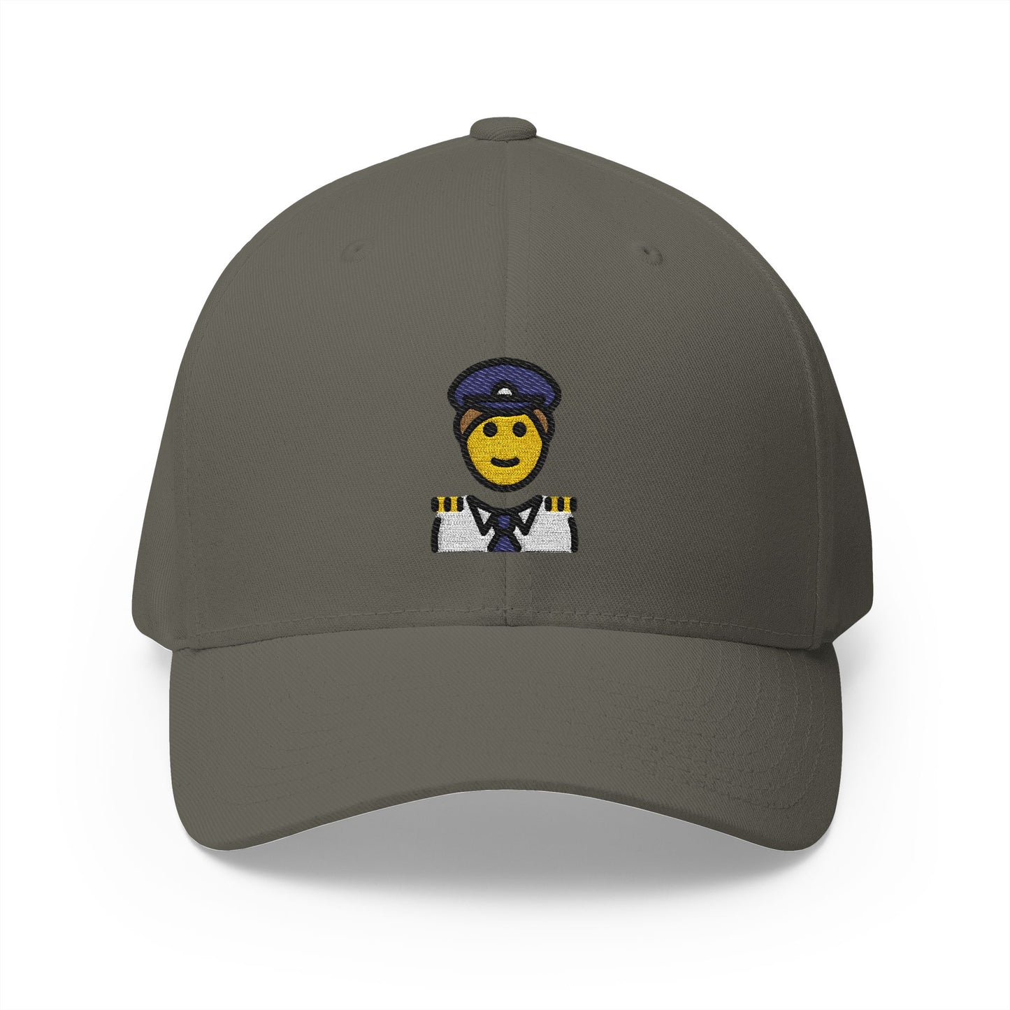Man Pilot Emoji Olive Cap – Premium by Capmoji
