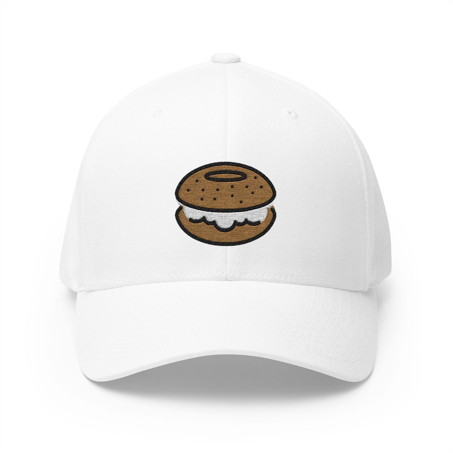 Bagel Emoji White Cap – Premium by Capmoji