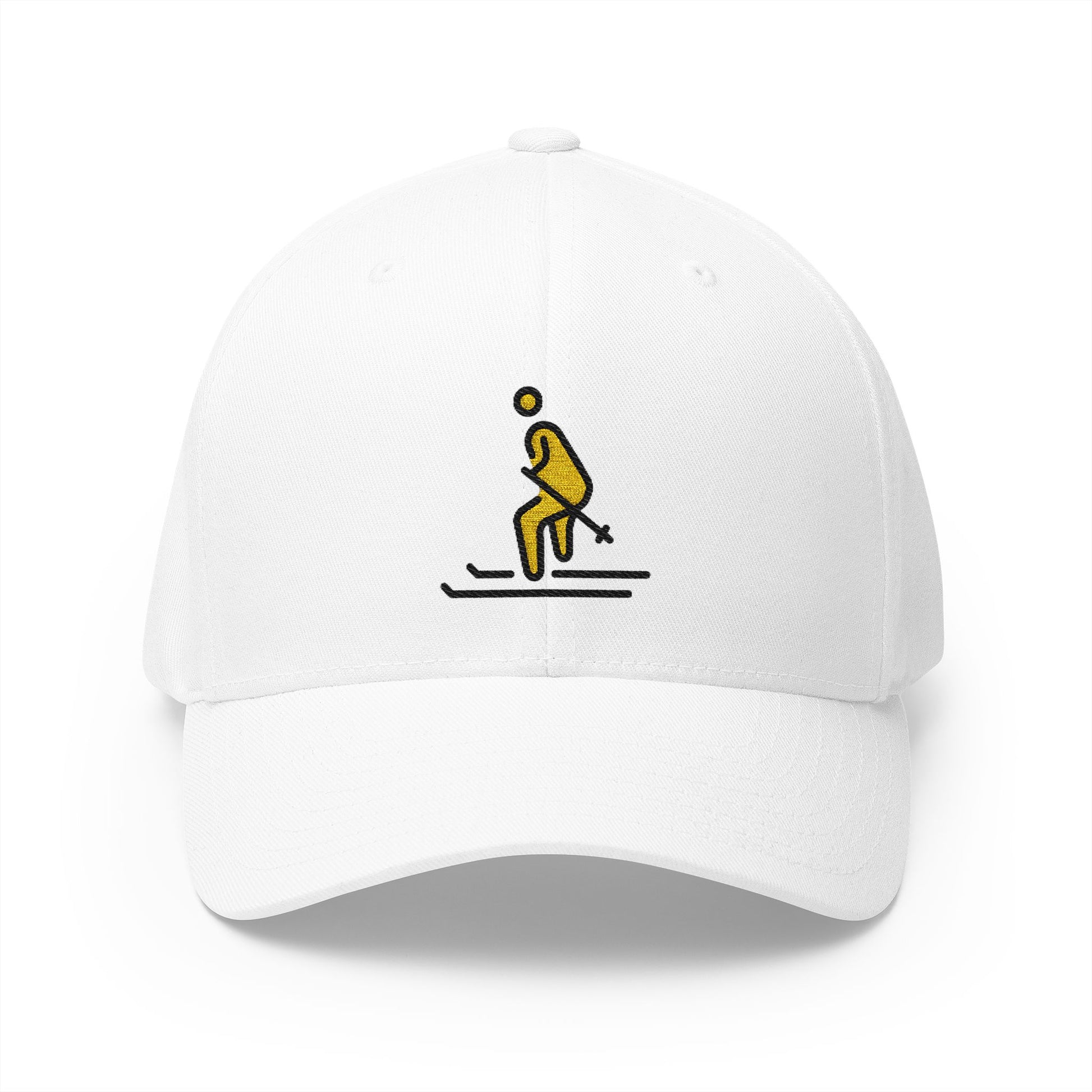 Skier Emoji White Cap – Premium by Capmoji