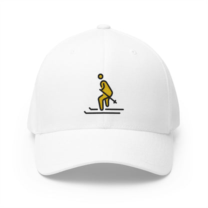 Skier Emoji White Cap – Premium by Capmoji