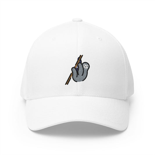 Sloth Emoji White Cap – Premium by Capmoji