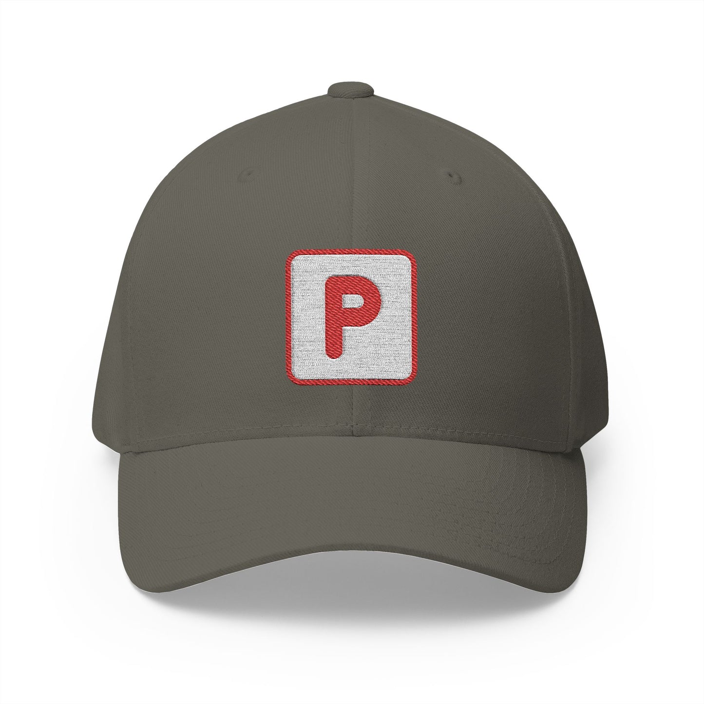 P Button Emoji Olive Cap – Premium by Capmoji