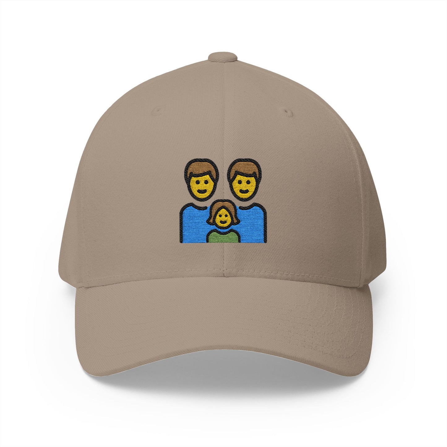 Family: Man, Man, Girl Emoji Khaki Cap – Premium by Capmoji