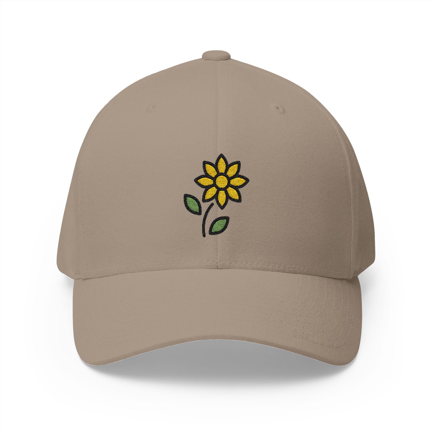 Sunflower Emoji Khaki Cap – Premium by Capmoji