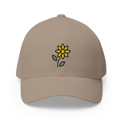 Sunflower Emoji Khaki Cap – Premium by Capmoji