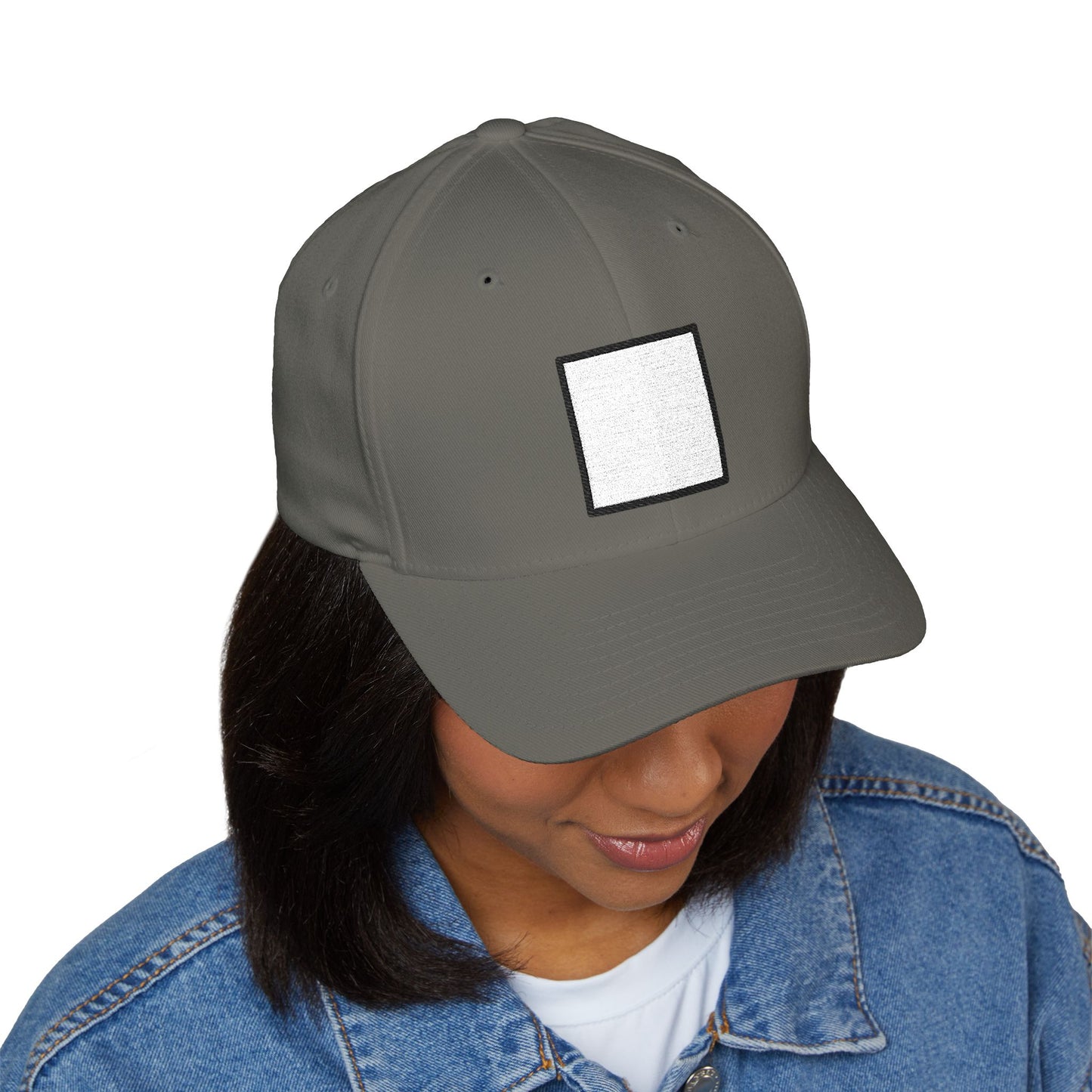 White Medium Square Emoji Cap – Premium by Capmoji