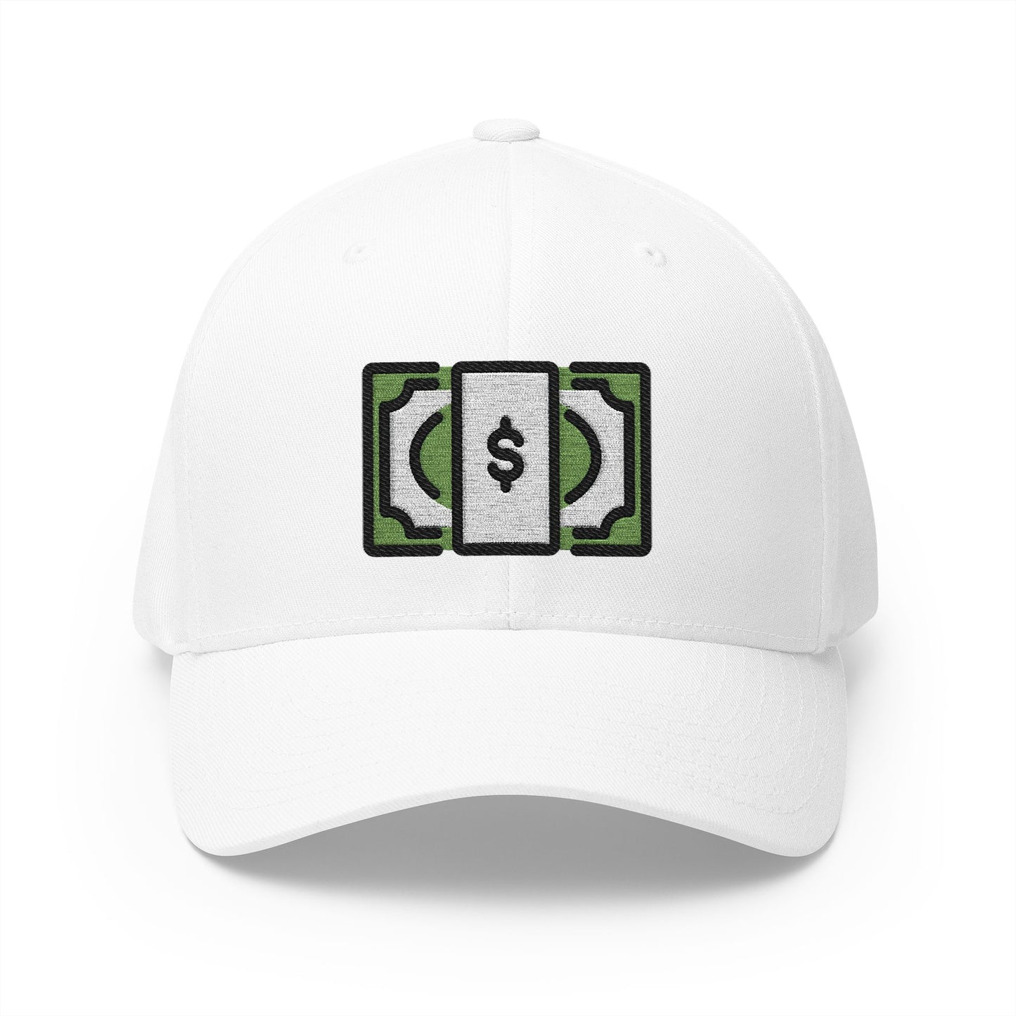 Dollar Banknote Emoji White Cap – Premium by Capmoji