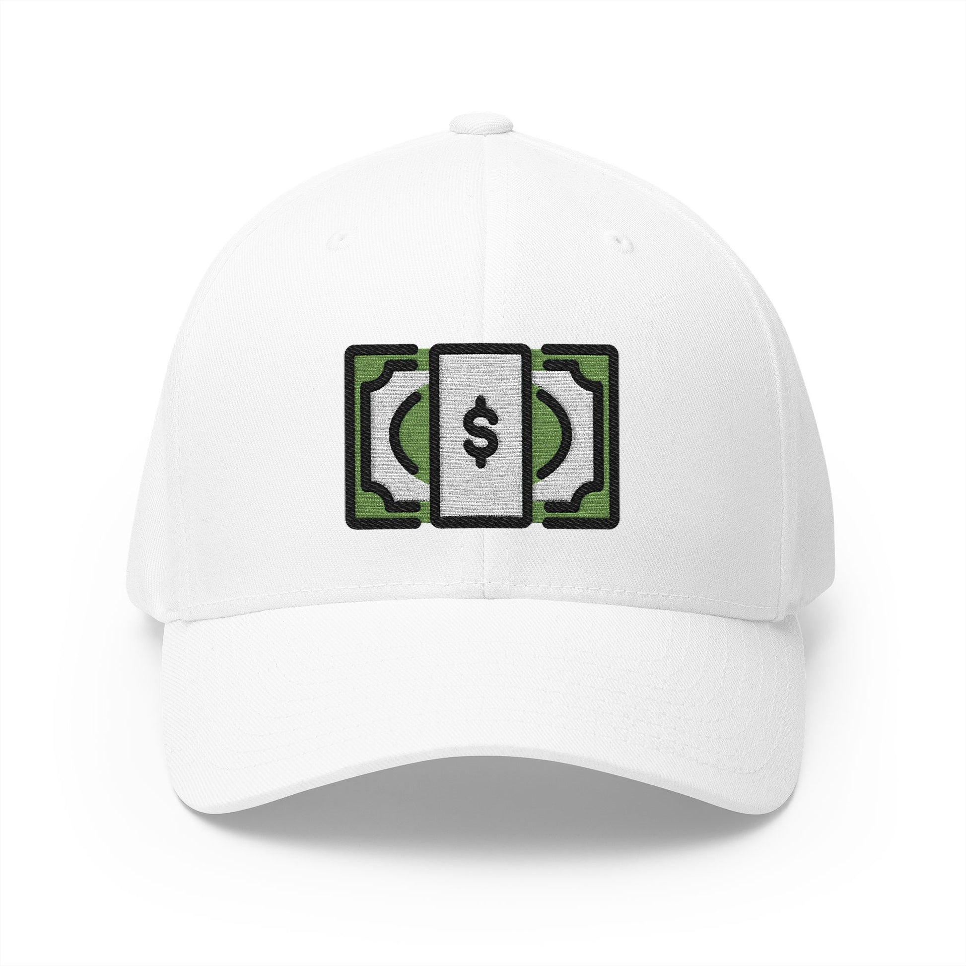 Dollar Banknote Emoji White Cap – Premium by Capmoji
