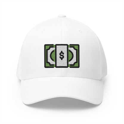 Dollar Banknote Emoji White Cap – Premium by Capmoji