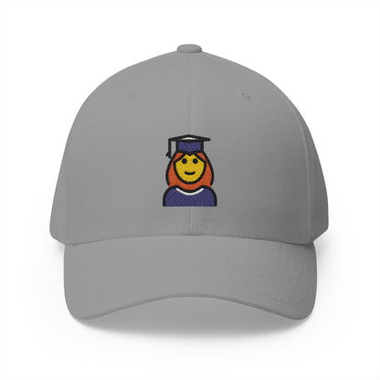 Woman Student Emoji Grey Cap – Premium by Capmoji