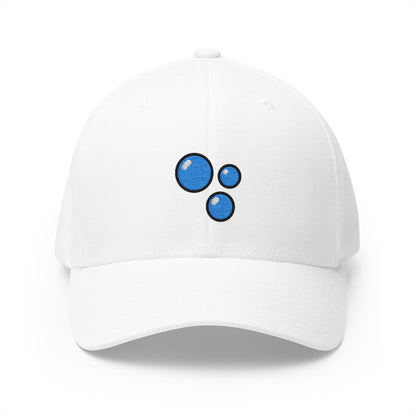 Bubbles Emoji White Cap – Premium by Capmoji