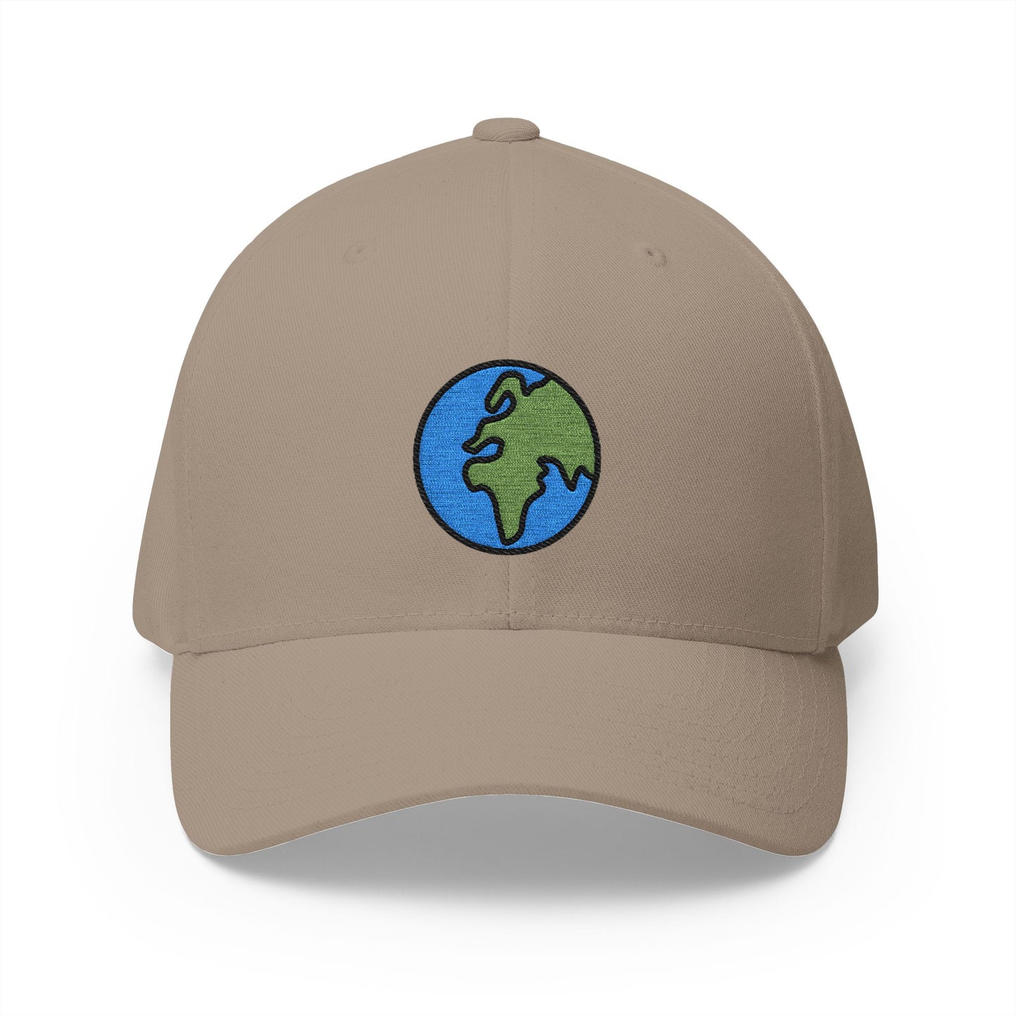 Globe Showing Europe-Africa Emoji Khaki Cap – Premium by Capmoji