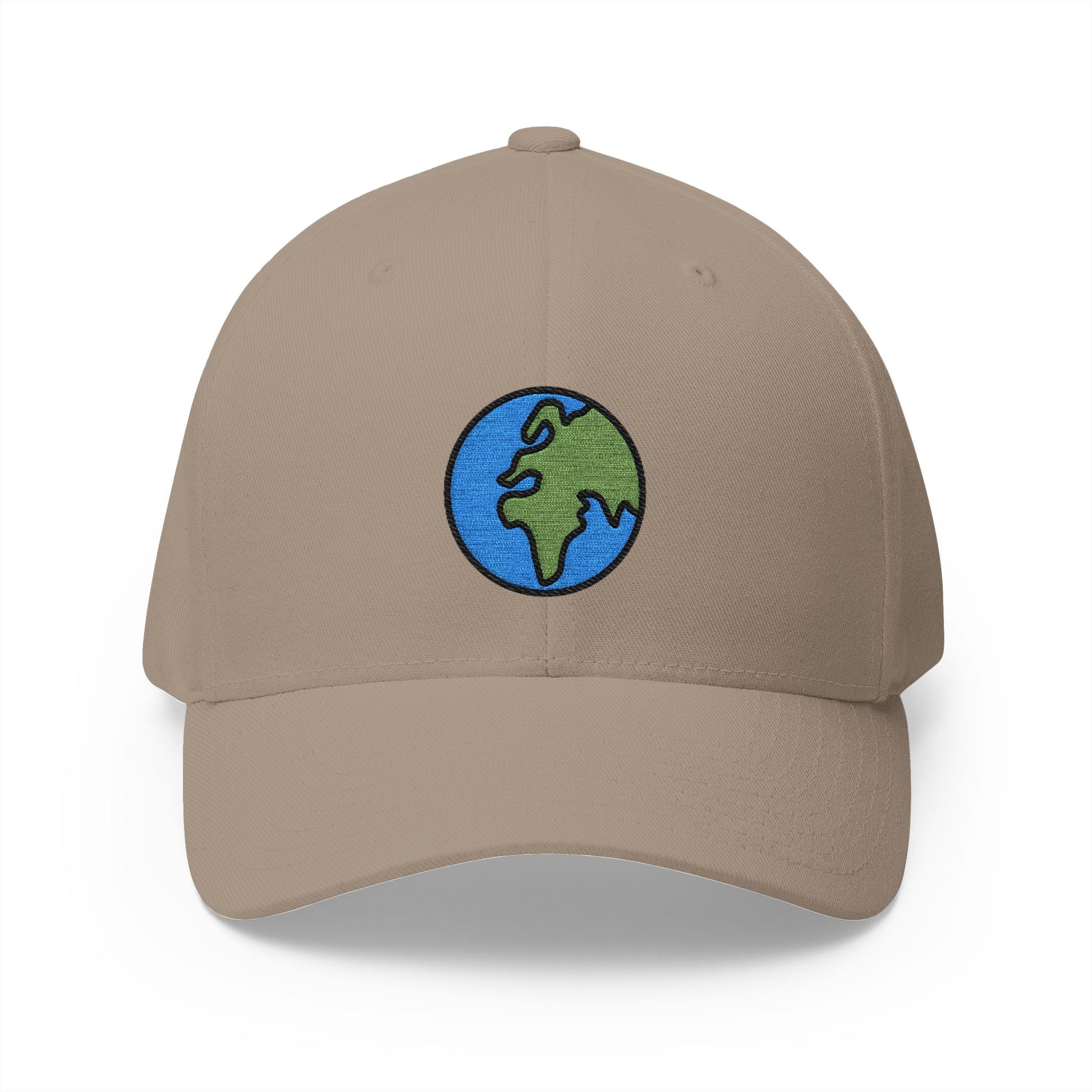 Globe Showing Europe-Africa Emoji Khaki Cap – Premium by Capmoji