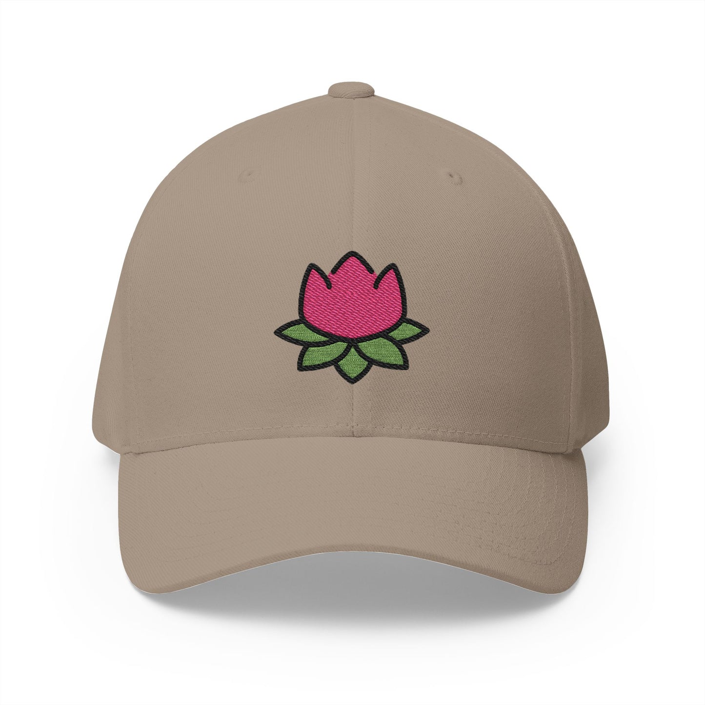 Lotus Emoji Khaki Cap – Premium by Capmoji