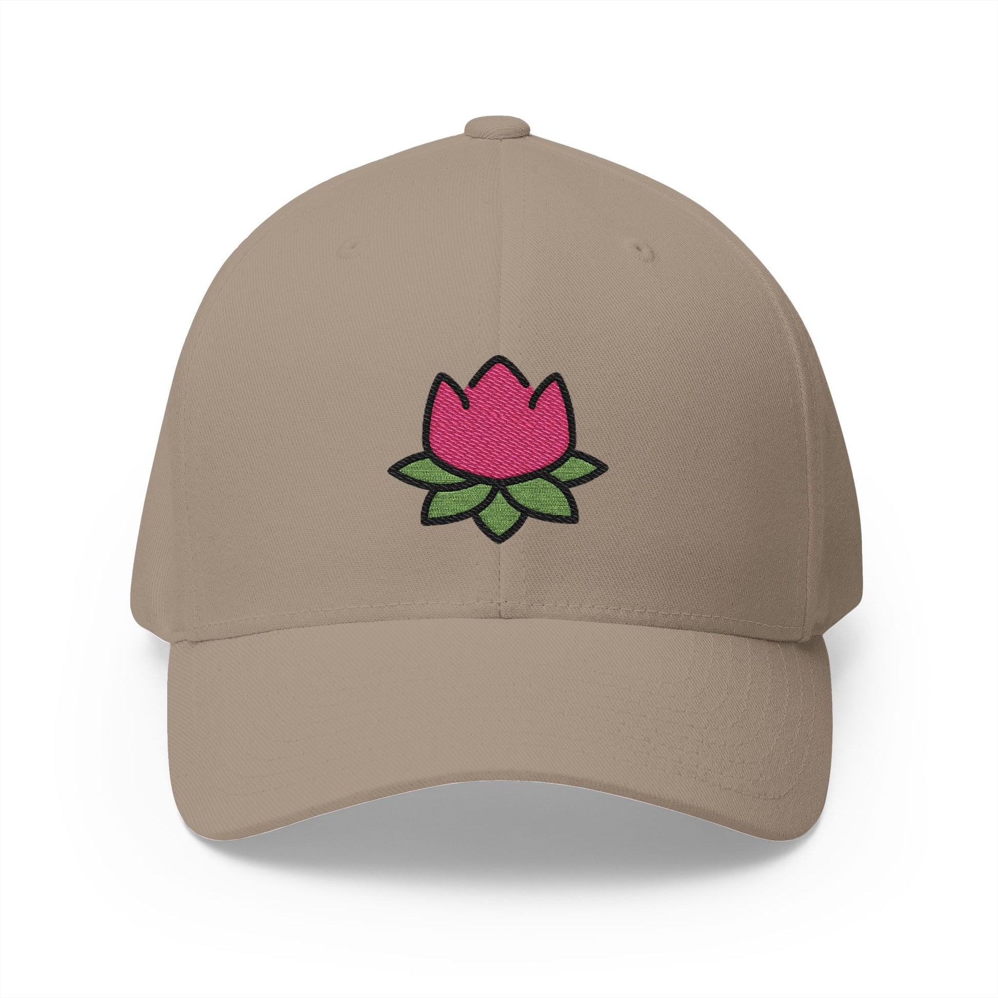 Lotus Emoji Khaki Cap – Premium by Capmoji