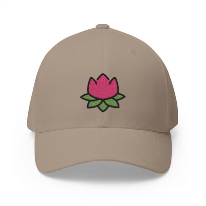 Lotus Emoji Khaki Cap – Premium by Capmoji