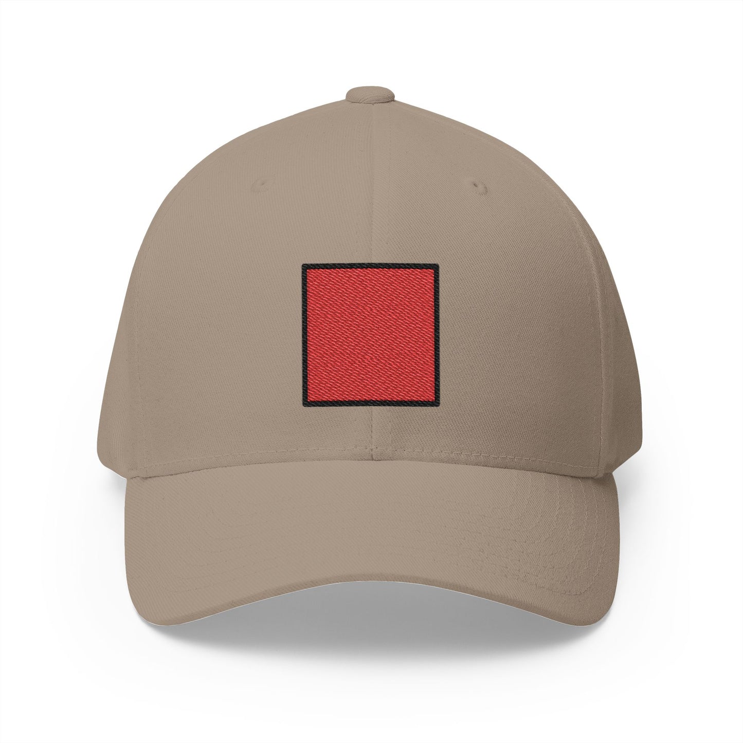 Red Square Emoji Khaki Cap – Premium by Capmoji