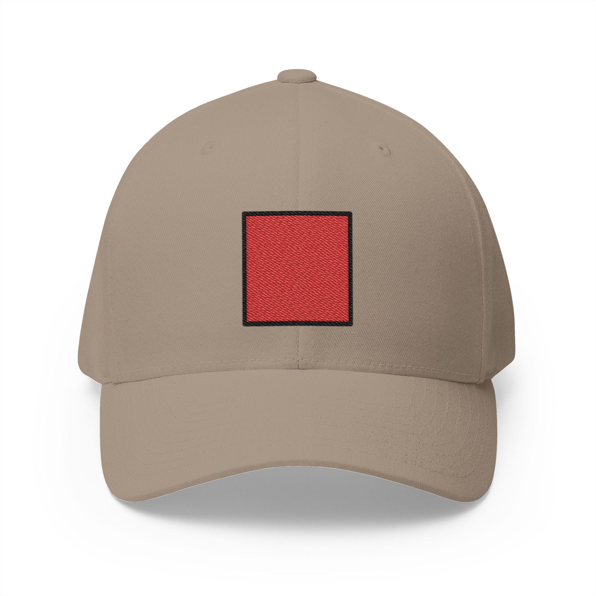 Red Square Emoji Khaki Cap – Premium by Capmoji